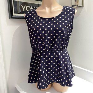 🛍 2 for $25! 🛍 Forever 21 XXI - Polka Dot Open Back Sleeveless Peplum